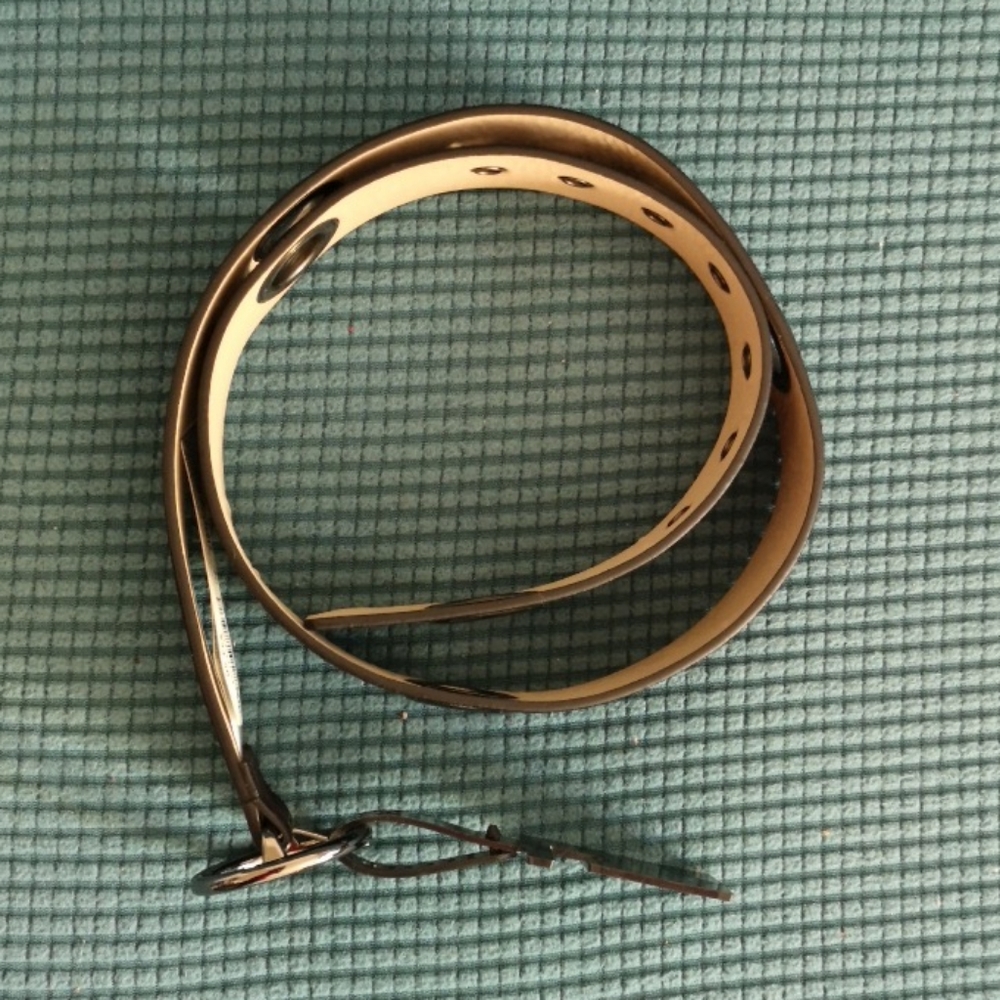 NWT INC Black with Silver Faux Suede Belt Medium